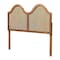 Baxton Studio Hazel Vintage Classic Ash Walnut Finished Wood and Synthetic Rattan Full Size Arched Headboard 181-11127-Zoro - alternate 1